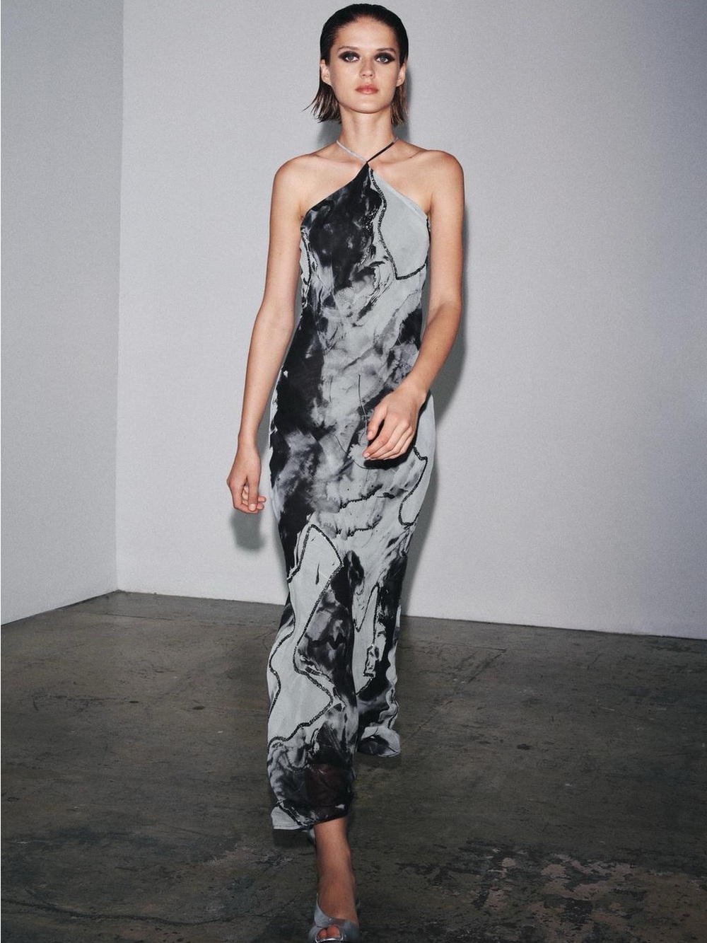Zara Beaded Tie Dye Halter Dress